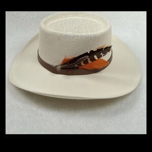 Hat Gallero Style with Feathers And metal Bird size M (H034)